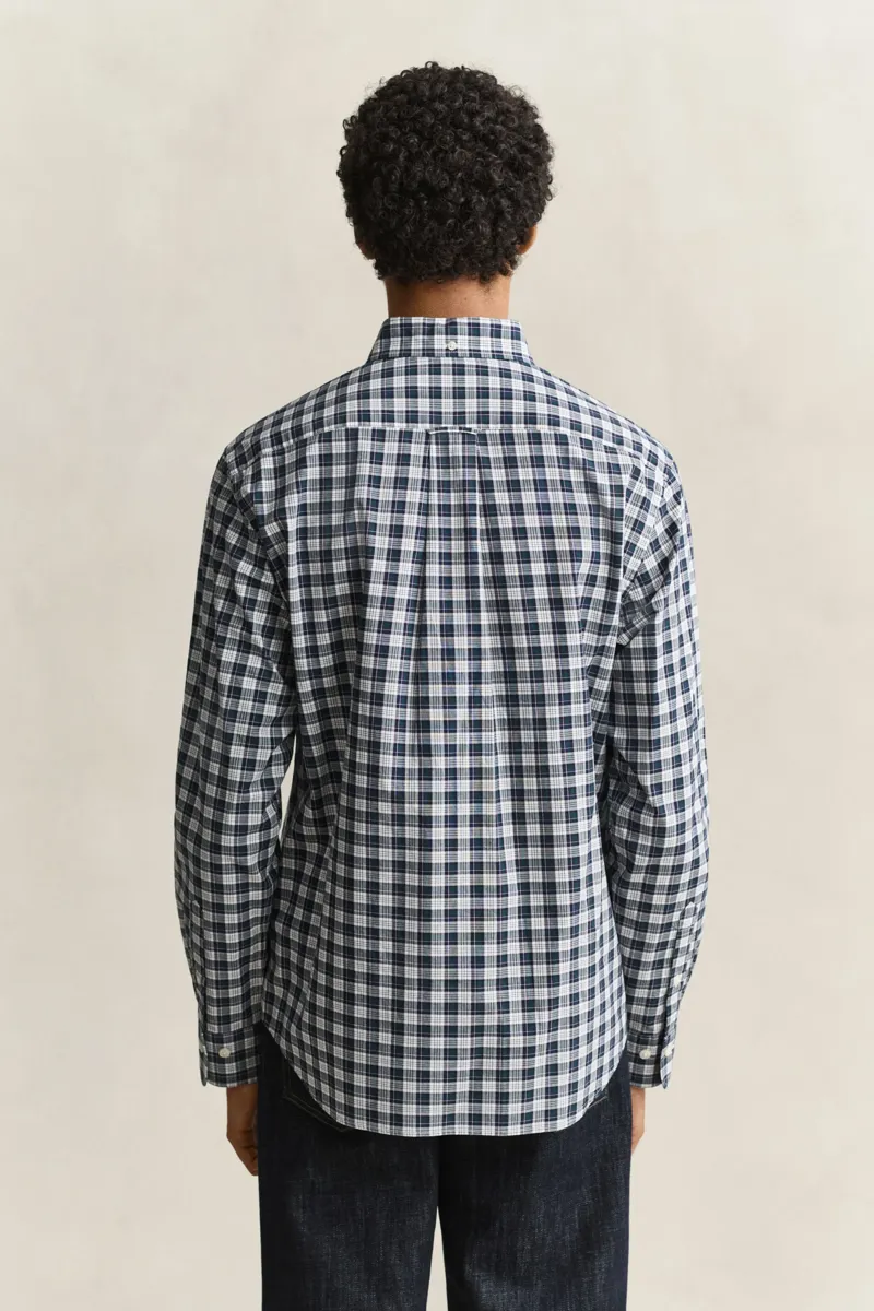 Gant Reg Poplin Check Shirt in Dark Emerald-3