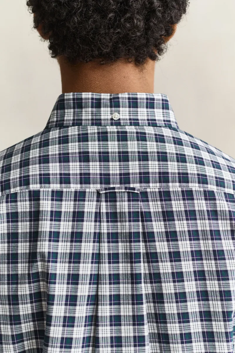 Gant Reg Poplin Check Shirt in Dark Emerald-4