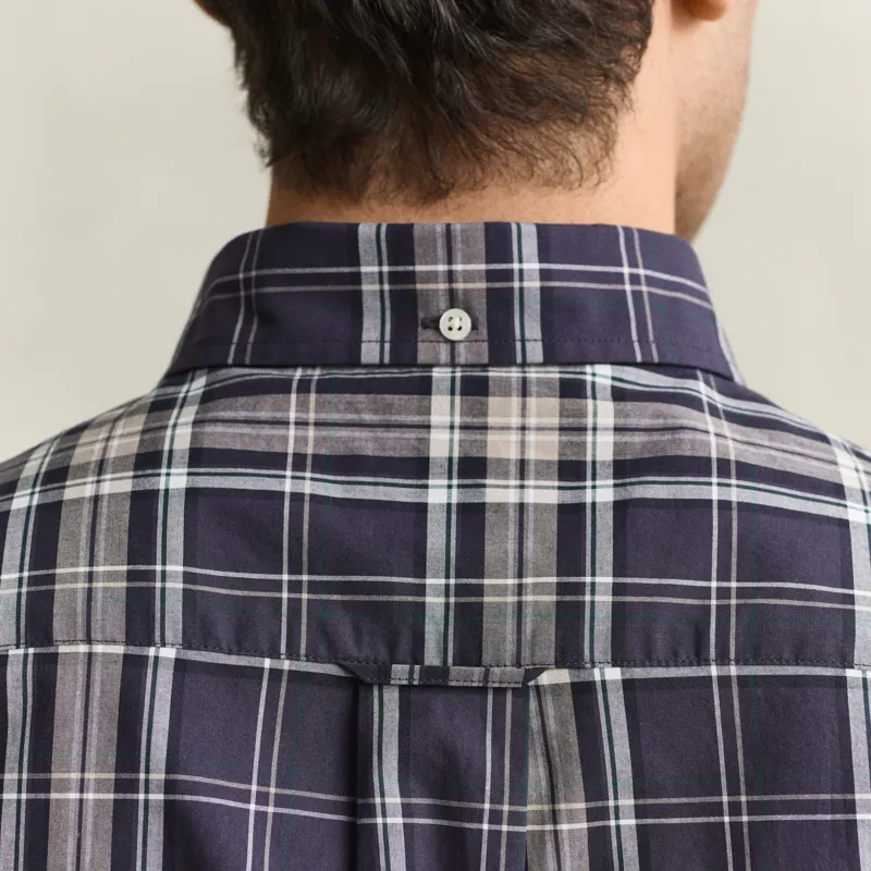 Gant Reg Poplin Check Shirt in Mist Taupe-6