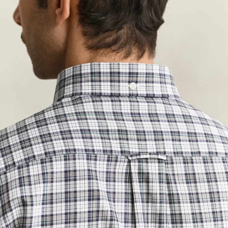Gant Reg Poplin Check Shirt in Mist Taupe-5