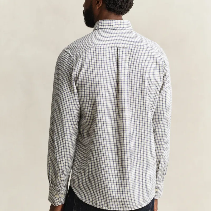 Gant Reg Windblown Flannel Check Shirt in Blue Horizon-3