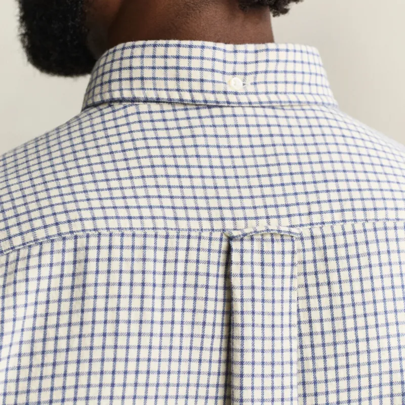 Gant Reg Windblown Flannel Check Shirt in Blue Horizon-5
