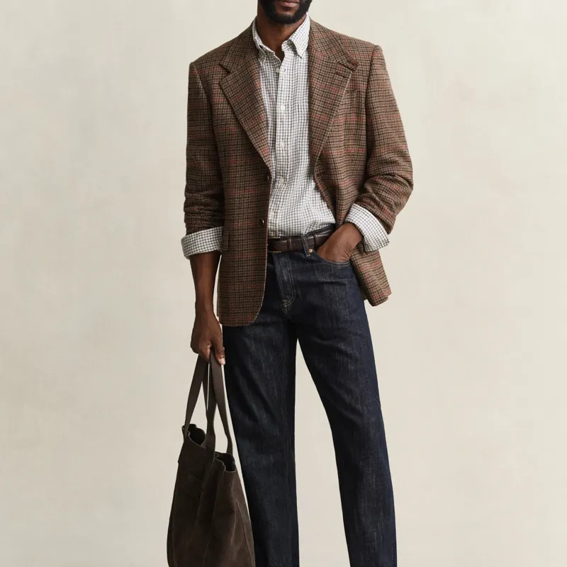 Gant Reg Windblown Flannel Check Shirt in Blue Horizon-6