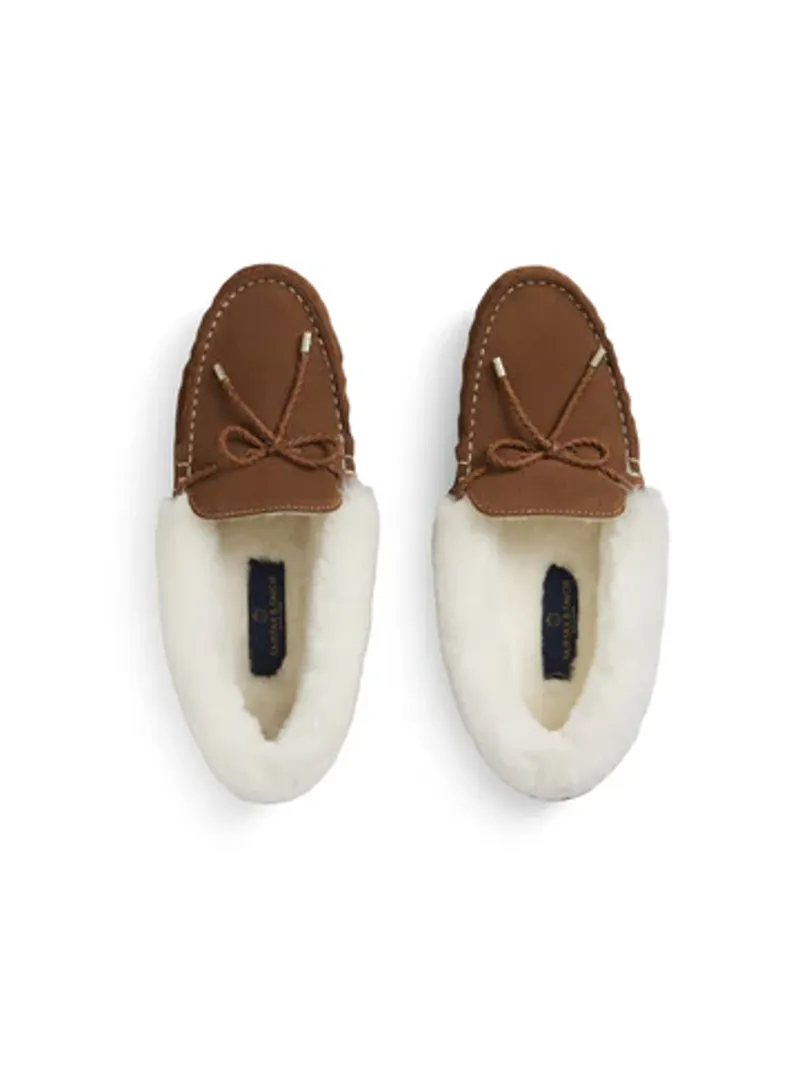 Fairfax and Favor Henley Shearling Lined Slipper Tan Suede-5