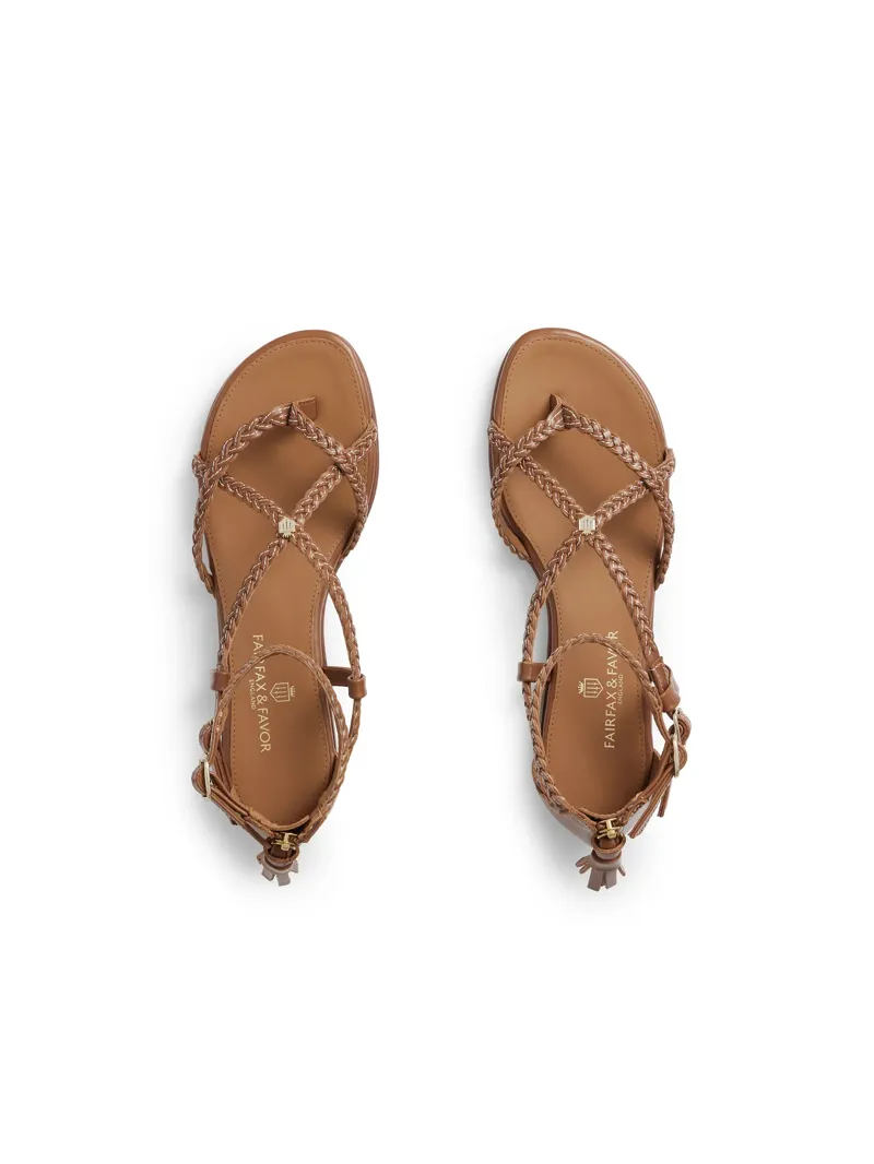 Fairfax and Favor Seville Sandal Tan Leather-4