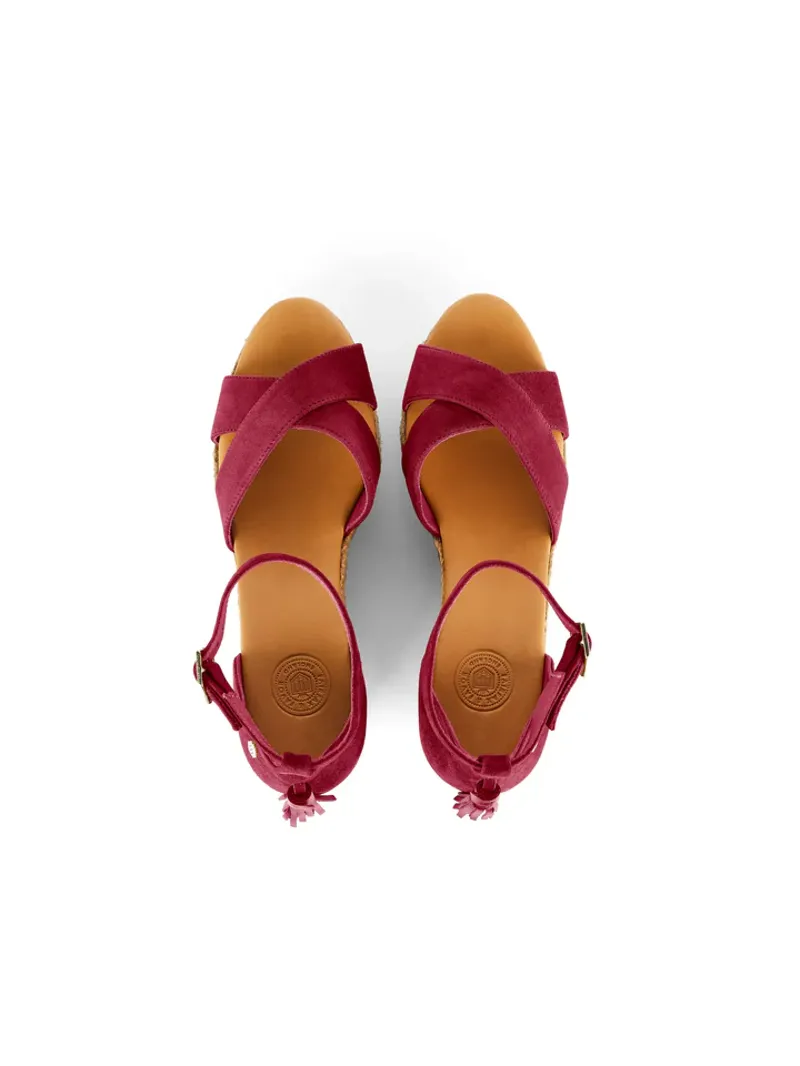 Fairfax and Favor Valencia Wedge Cherry Suede-4