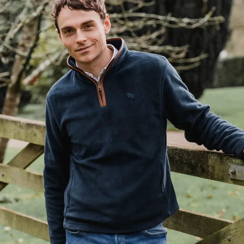 Beaumont and Bear Topsham Fleece Quarter Zip Navy