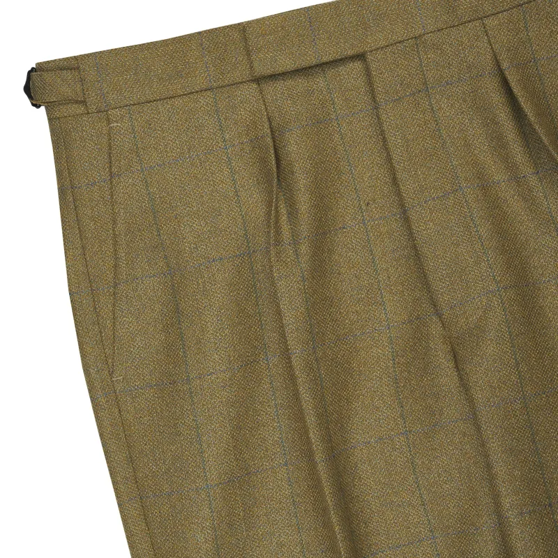 Gurteen Fetcham Overcheck Tweed Trouser in Green-3
