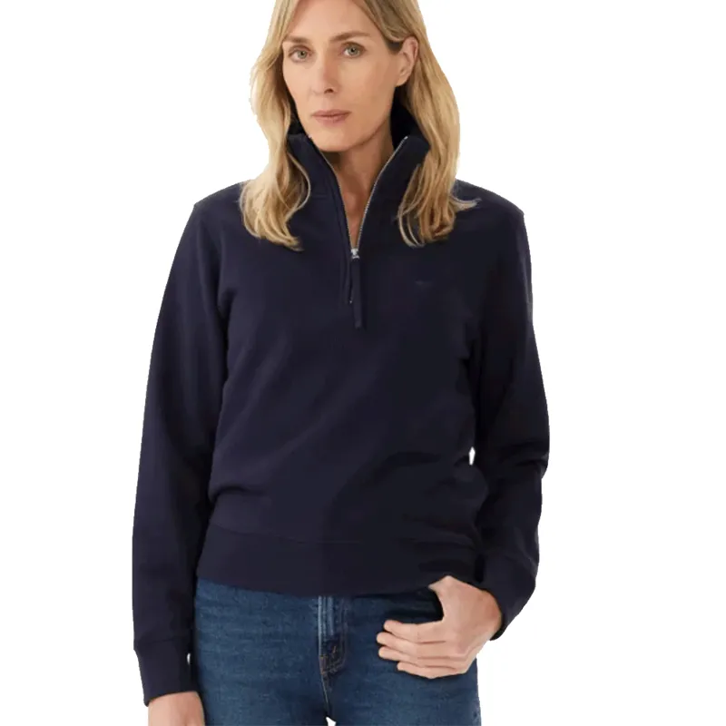 RM Williams Trickett Zip Neck Sweatshirt Dark Navy