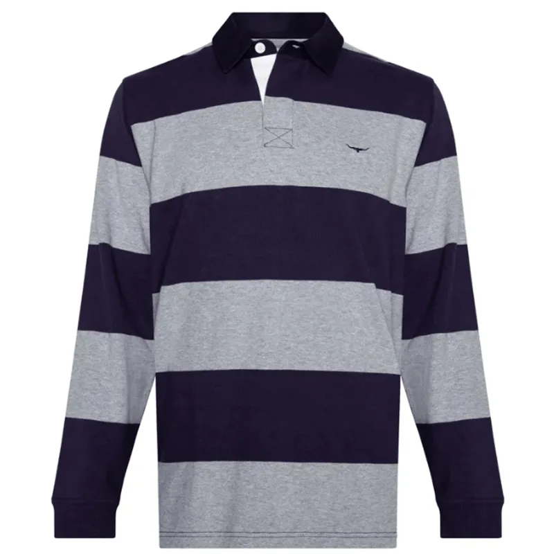 RM Williams Tweedale Rugby Shirt Navy/Grey