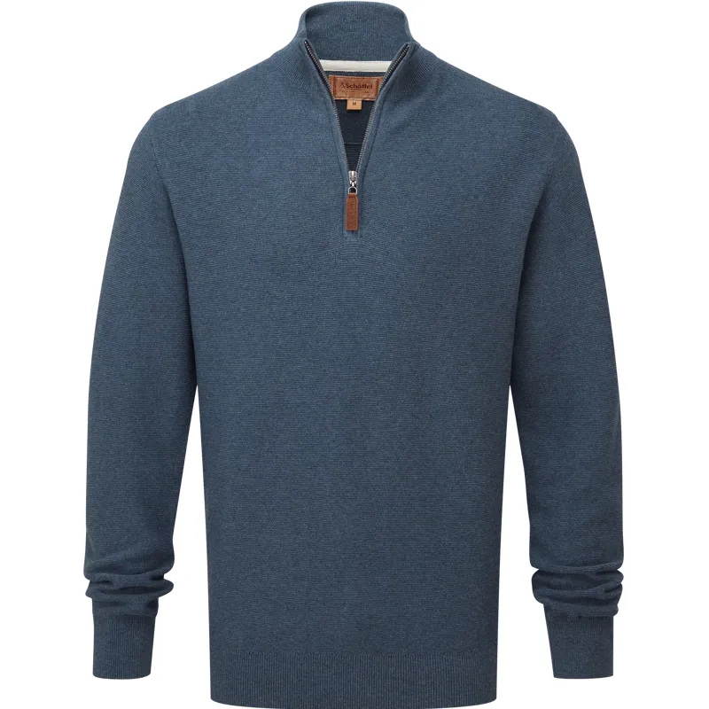 Schoffel Porthleven Quarter Zip Jumper Dark Pigeon Blue