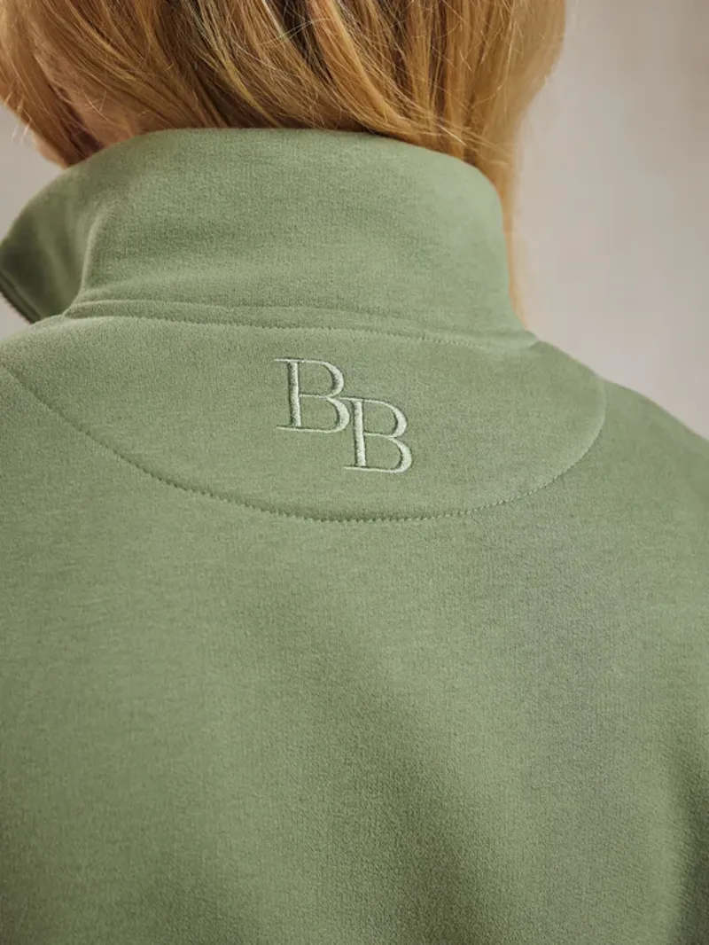 Beaumont and Bear Kingswear Unisex Quarter Zip Sweatshirt Village Green-3