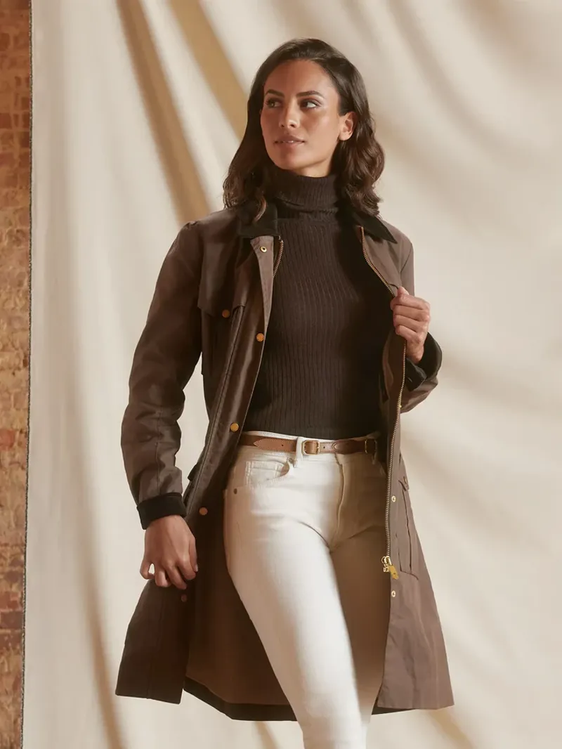 Fairfax and Favor The Violet Wax Coat Bracken-2