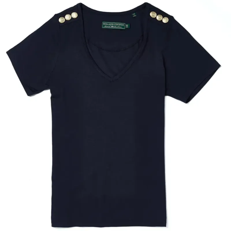 Holland Cooper Relax Fit V-Neck Tee Navy