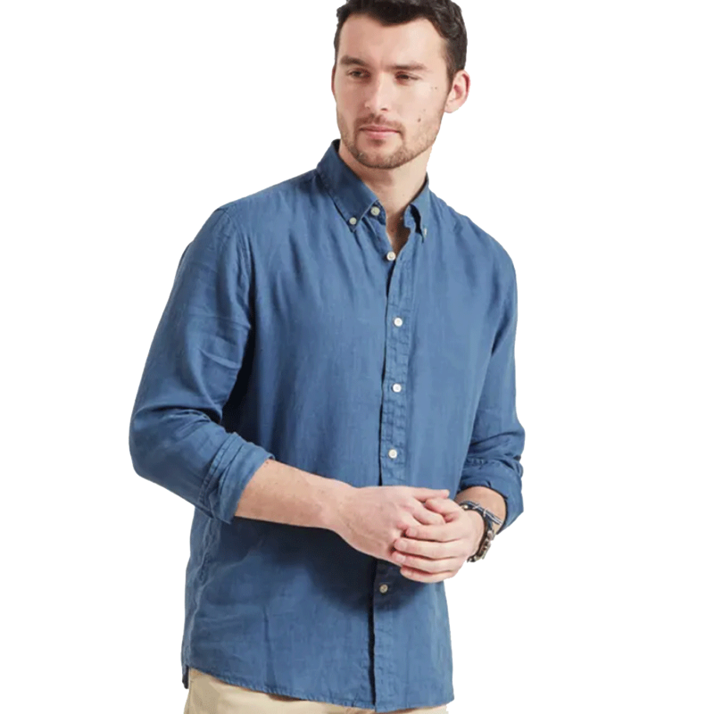 Schoffel Walsingham Linen Shirt French Navy-1
