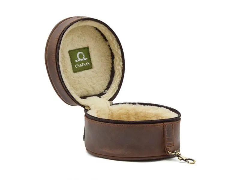 Chatham Premium Antique Oiled Leather Hearing Protection Case Brown-1