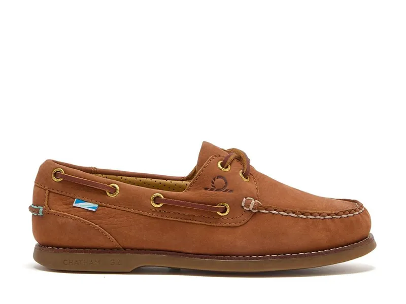 Chatham Lyme Lady G2 Nubuck Boat Shoe Tan