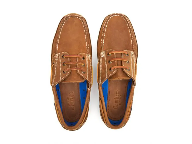 Chatham Rockwell II G2 - Men's Leather Wide Fit Boat Shoes Walnut-1