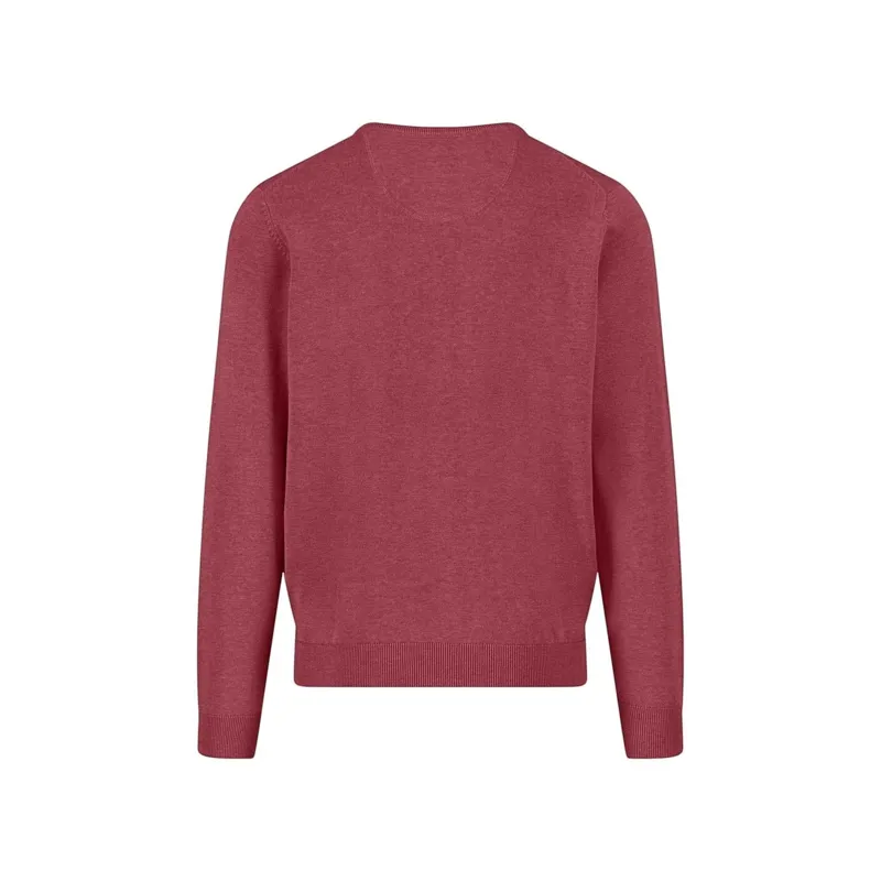 Fynch-Hatton Superfine O-Neck Men's Knitwear in Berry-1