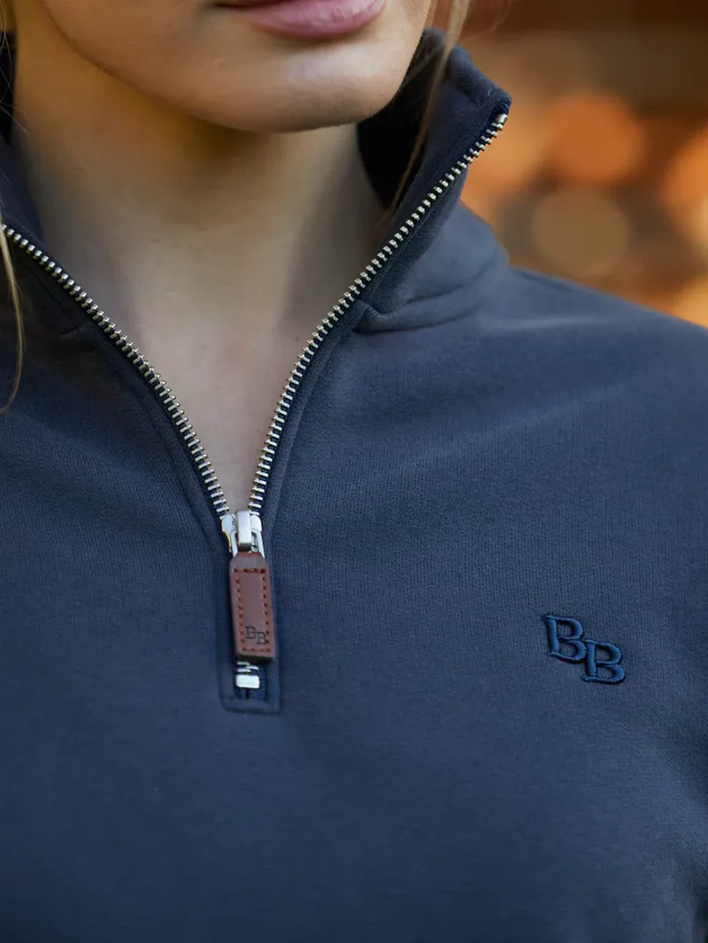 Beaumont and Bear Tuckenhay Unisex Quarter Zip Washed Navy-5