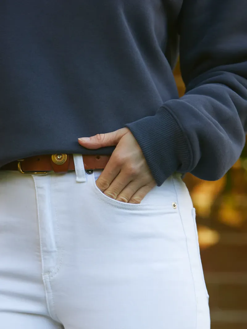 Beaumont and Bear Tuckenhay Unisex Quarter Zip Washed Navy-6