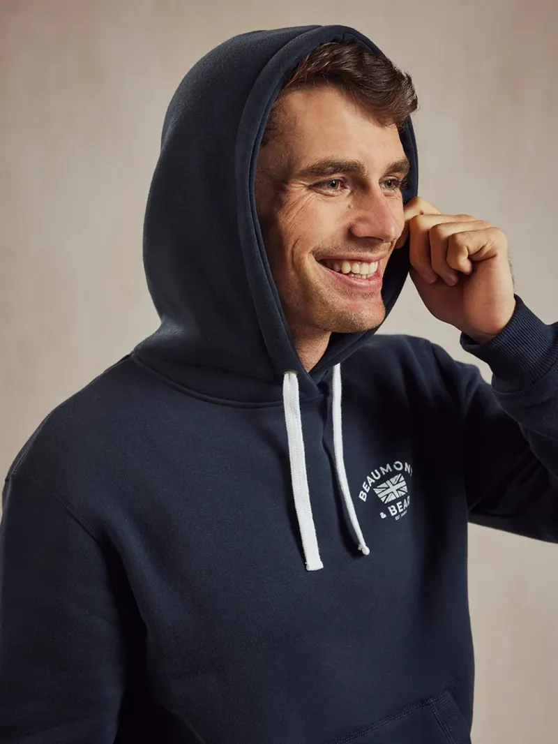 Beaumont and Bear North Sands Unisex Hoodie Washed Navy-4