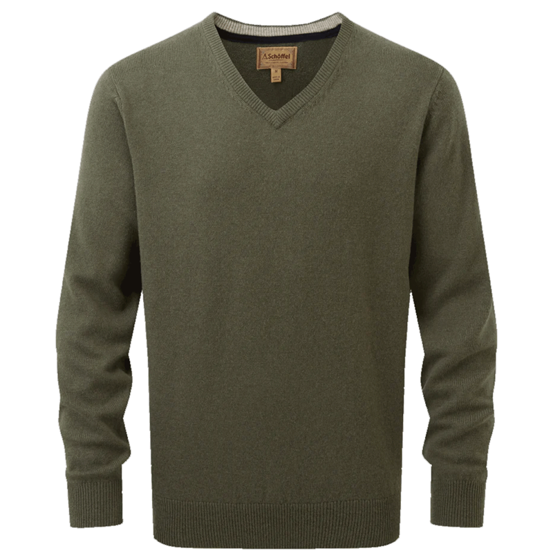 Schoffel Lewis Lambswool VNeck Jumper Woodland
