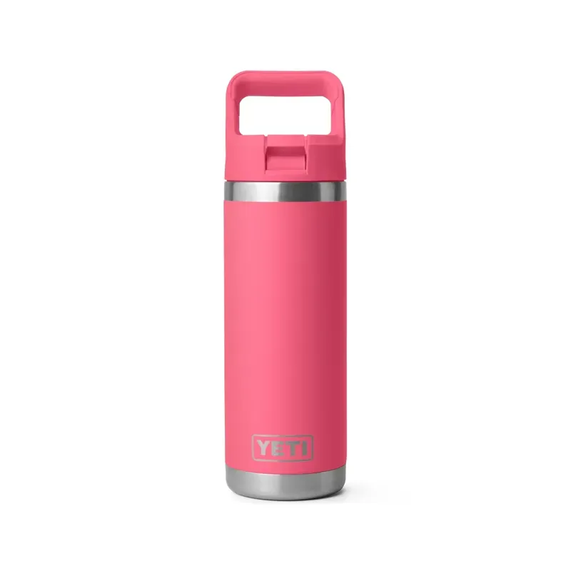 Yeti Rambler 18oz Bottle with Straw in Tropical Pink