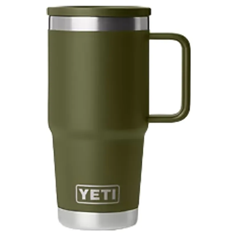 Yeti Rambler 2.0 20oz Travel Mug in Olive/King Crab Orange