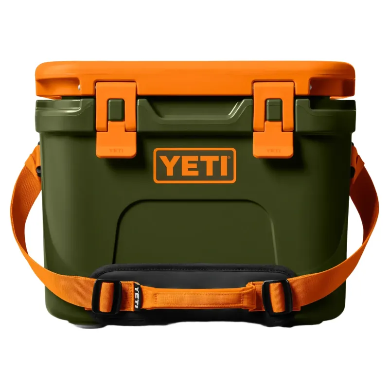 Yeti Roadie 15 Hard Cooler in Olive/King Crab Orange
