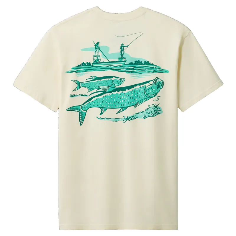 Yeti Tarpon Flies T-Shirt in Beige