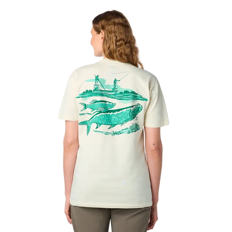 Yeti Tarpon Flies T-Shirt in Beige-2