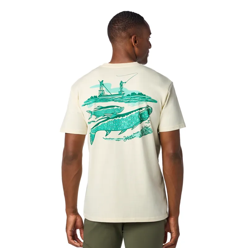 Yeti Tarpon Flies T-Shirt in Beige-4