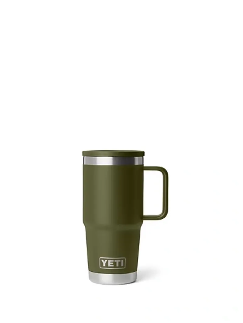 Yeti Rambler 2.0 20oz Travel Mug in Olive/King Crab Orange-2