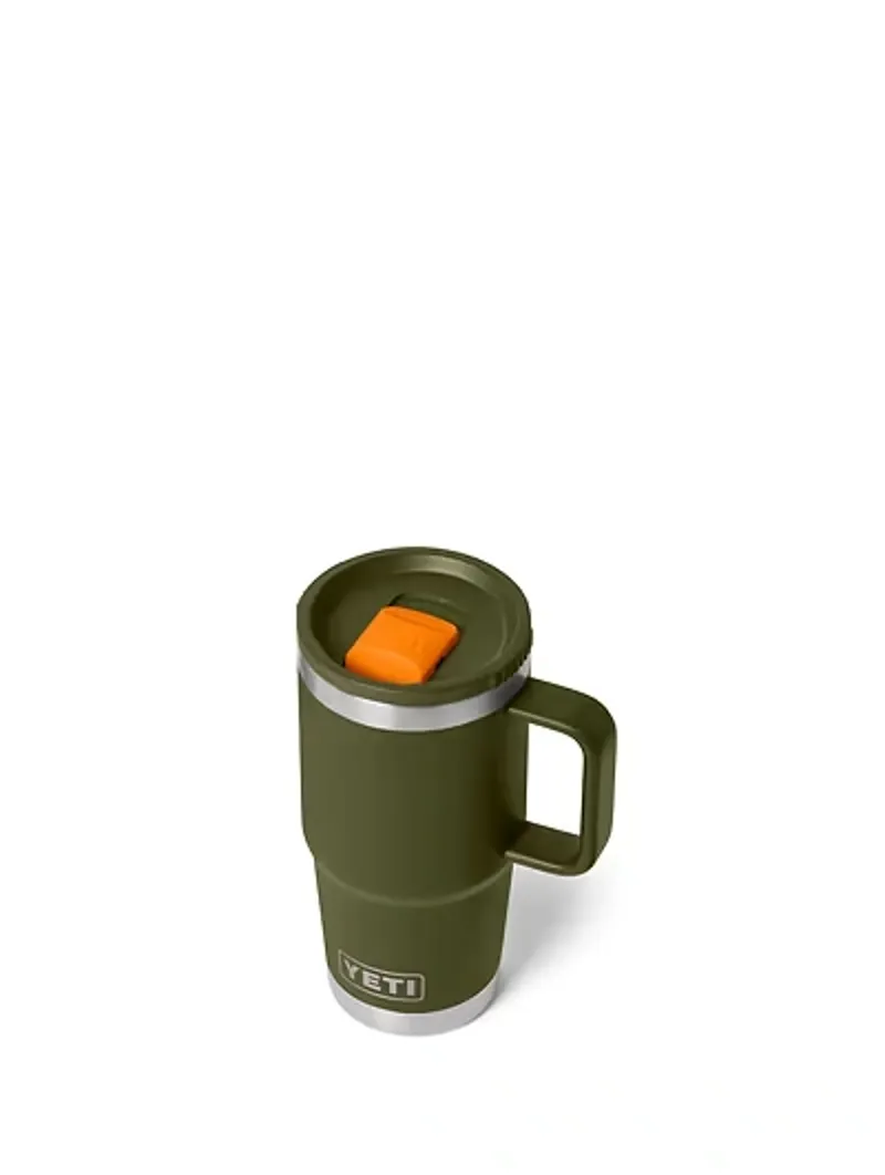 Yeti Rambler 2.0 20oz Travel Mug in Olive/King Crab Orange-1