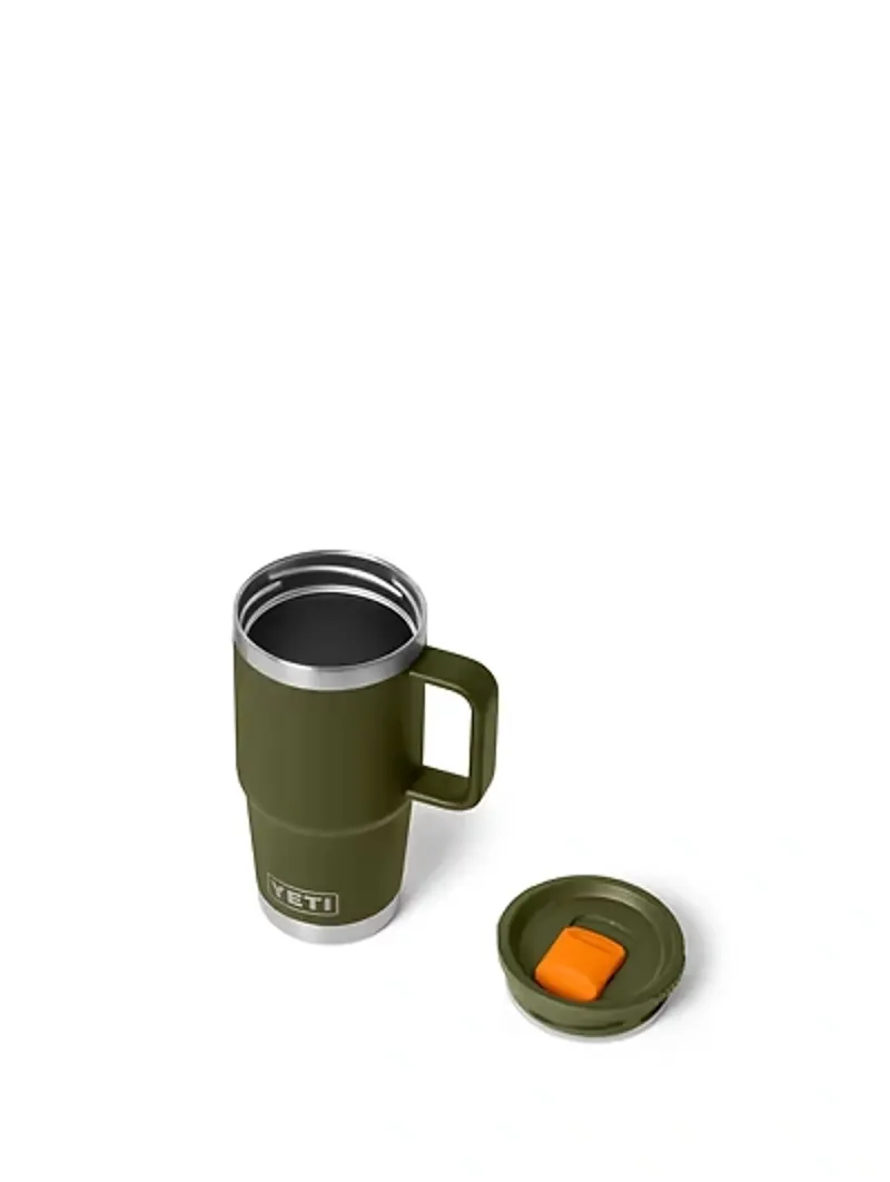 Yeti Rambler 2.0 20oz Travel Mug in Olive/King Crab Orange-4