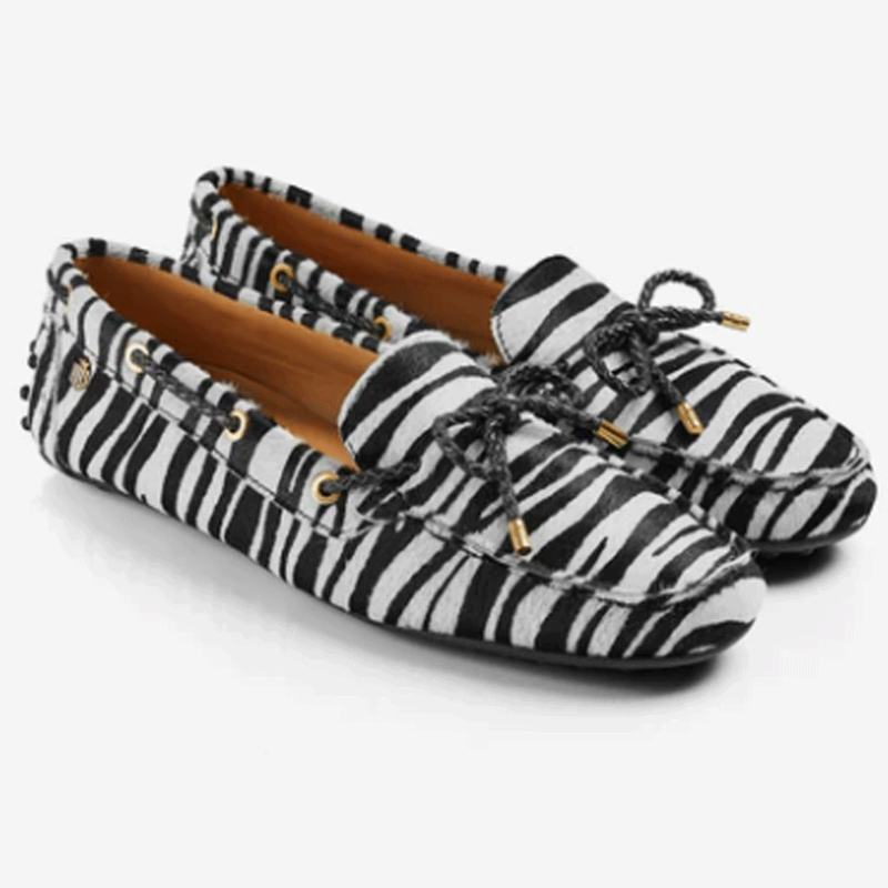 Fairfax and Favor Henley Driving Shoes Zebra Haircalf-1
