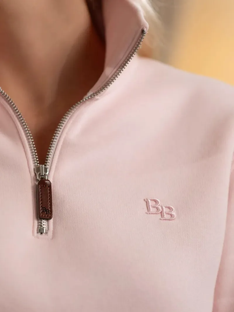 Beaumont and Bear Tuckenhay Unisex Quarter Zip Pastel Pink-3