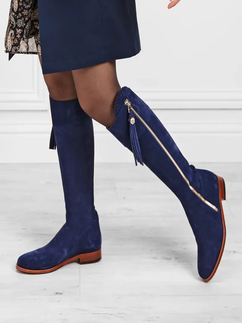 Fairfax and Favor Regina Flat Ink Suede-1