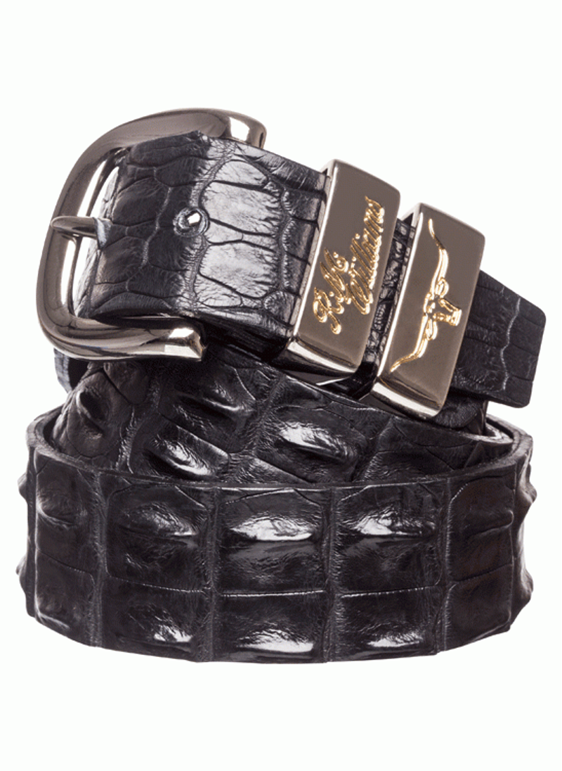 RM Williams Saltwater Crocodile CB660 Belt Black