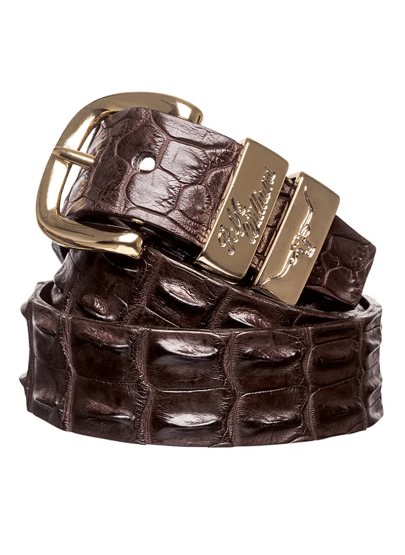 RM Williams Saltwater Crocodile CB660 Belt Chestnut