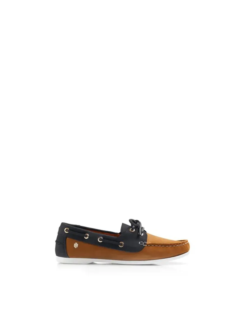 Fairfax and Favor Salcombe Deck Shoes Tan Navy Nubuck-6