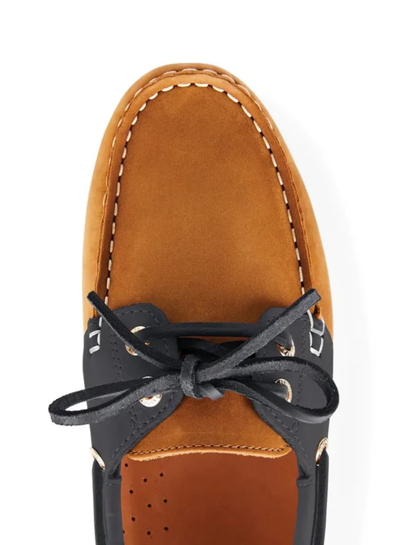 Fairfax and Favor Salcombe Deck Shoes Tan Navy Nubuck-7