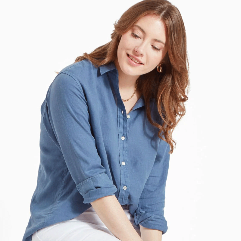 Schoffel Salthouse Linen Shirt French Navy-1