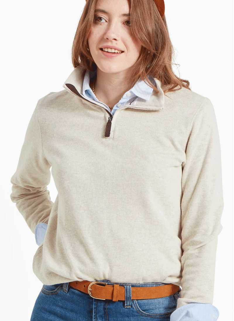 Schoffel Appletree Bay Quarter Zip Jumper Oat-1