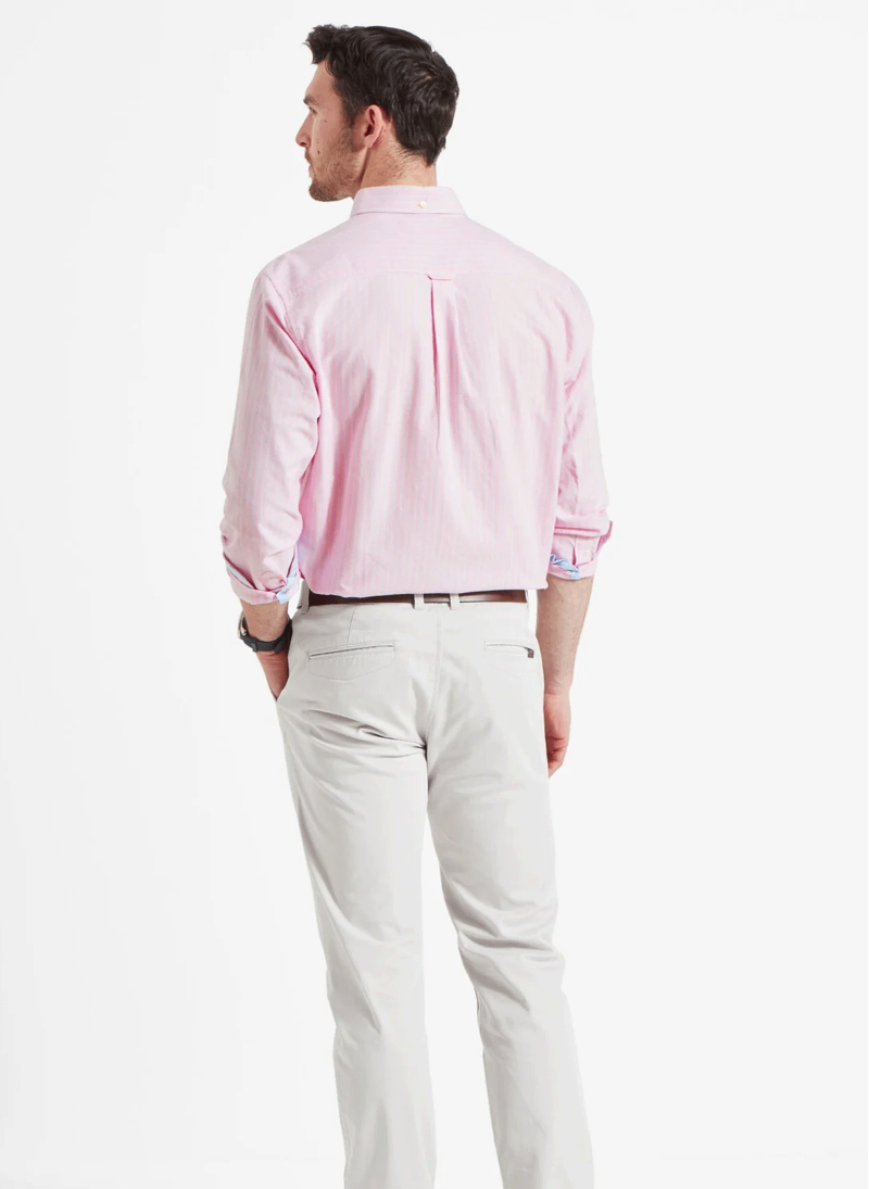 Schoffel Holt Soft Oxford Tailored Shirt Pink/Blue Stripe-4