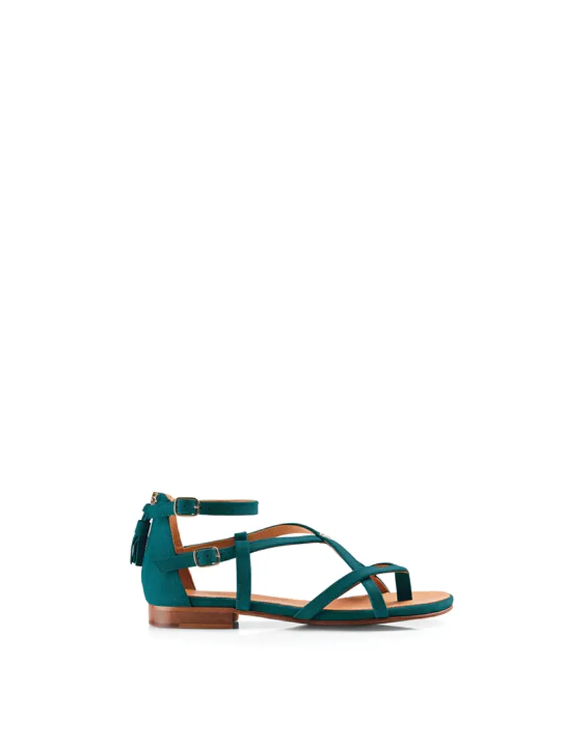 Fairfax and Favor Brancaster Sandal Ocean Suede-6