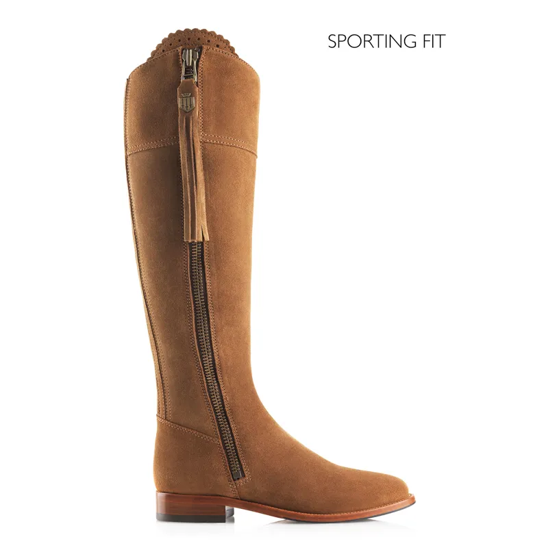 Fairfax and Favor Regina Flat Sporting Fit Boots Tan Suede-1