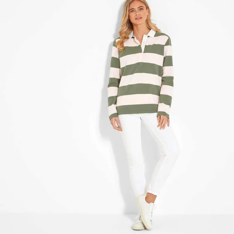 Schoffel St Mawgan Rugby Shirt Cedar / Blush Stripe-5