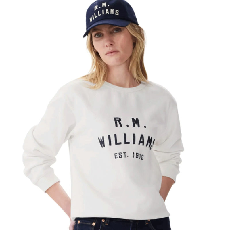 RM Williams Stencil Crew White-1